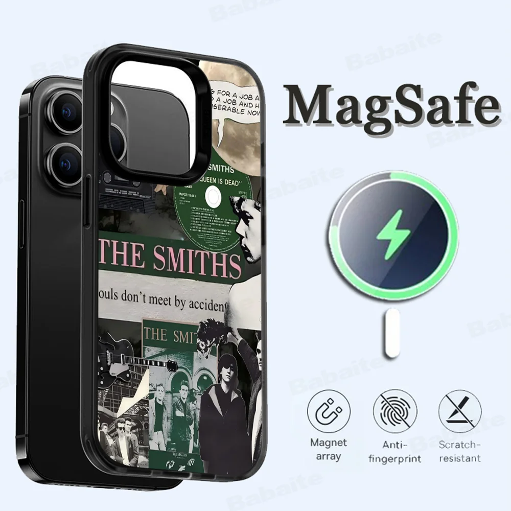 The S-Smiths Band Phone Case Magesafe Magnetic Wireless Charge Case For iPhone 16 11 12 13 14 15 Pro Max Plus Mini