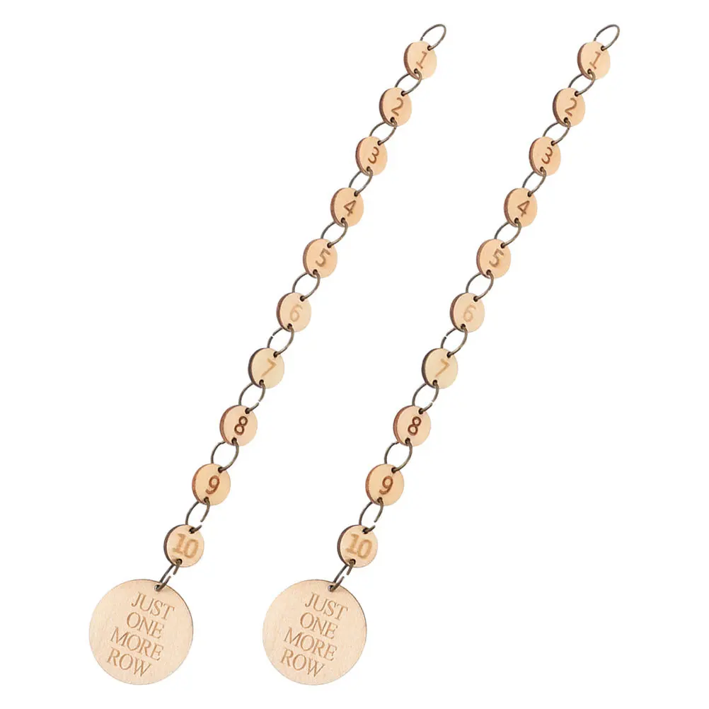 

2Pcs Wood Stitch Marker Chains Number Stitch Counters Knitting Row Crochet Charms for Sewing Weaving Knitting Row Counter Chains