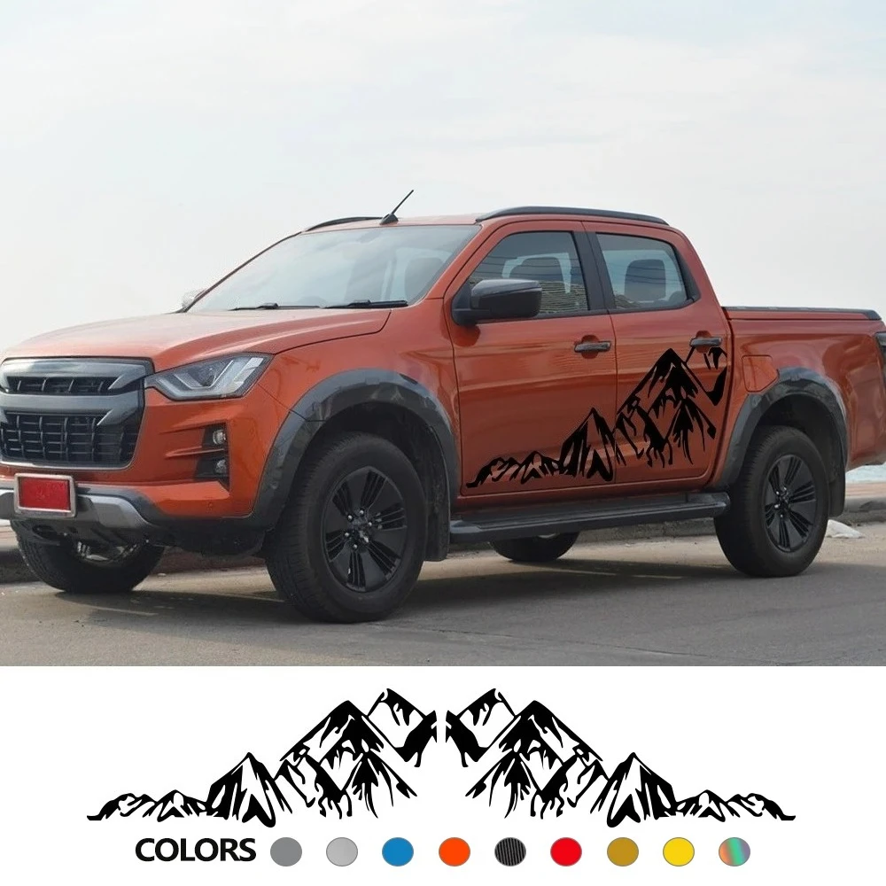 

Mountain Styling Car Door Side Stickers For Isuzu Dmax D Max All Cab Graphics Decor Decals Vinyl Cover Auto Tuning Accessories