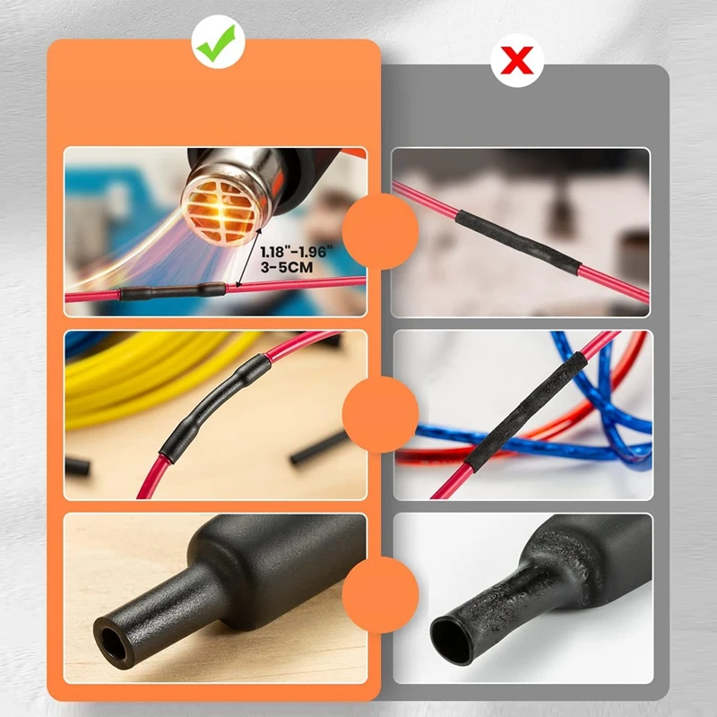 Promotion! 400 Pcs Heat Shrink Tubing Kit-3:1 Ratio Adhesive Lined,Marine Grade Shrink Wrap - Industrial Heat-Shrink Tubing