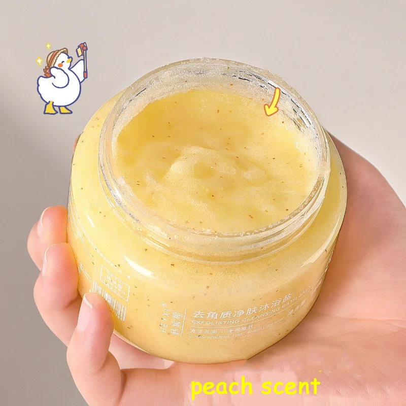 300g Body Scrub Body Care  Peach Fragrance Deep Cleansing Exfoliating Bath Salt Bath Scrub Exfoliating