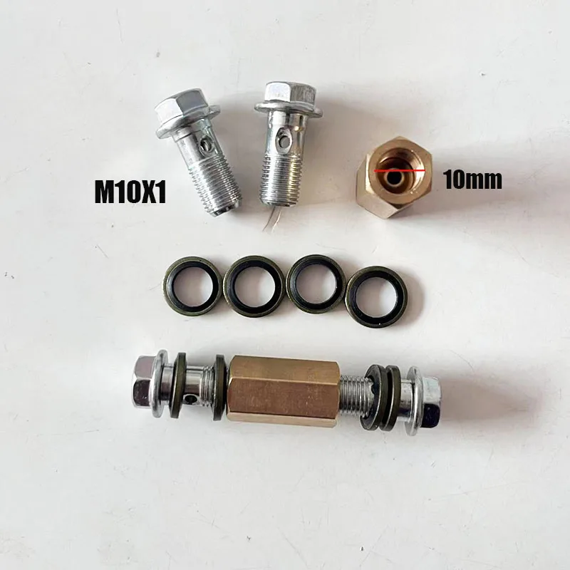 تركيبات الفرامل النحاس المقلوب خط أنابيب الملحقات برغي توصيل M10X1 دراجة نارية خرطوم الفرامل تمديد موصل مخلب خرطوم زيت