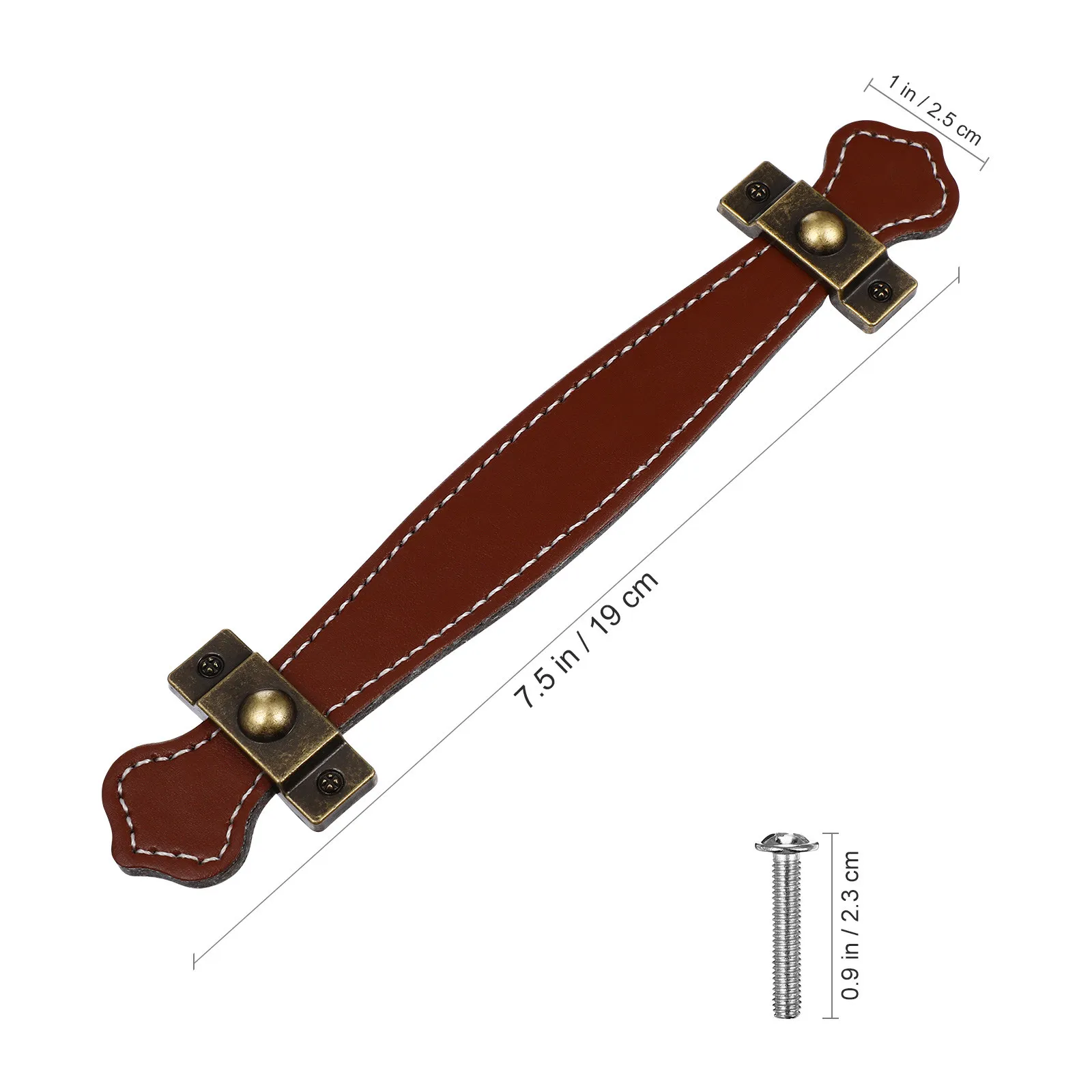 2Pcs Premium Drawer Pulls with Zinc Alloy Frame Fine Stitching Wear Resistant Vintage Style Cabinet Door Handles