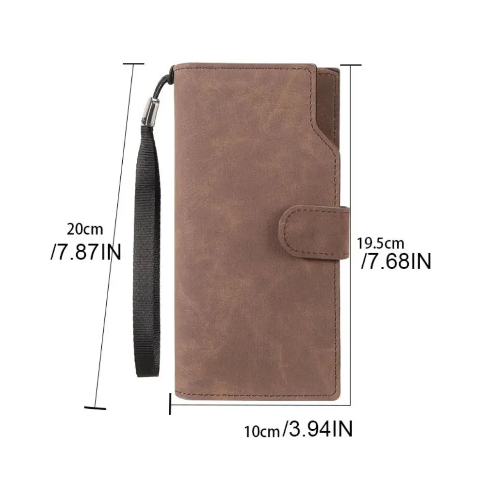 Einfache PU Männer Lange Brieftasche Haspe Geldbörse Business Brieftasche Große Kapazität Handtasche Karte Halter Damen