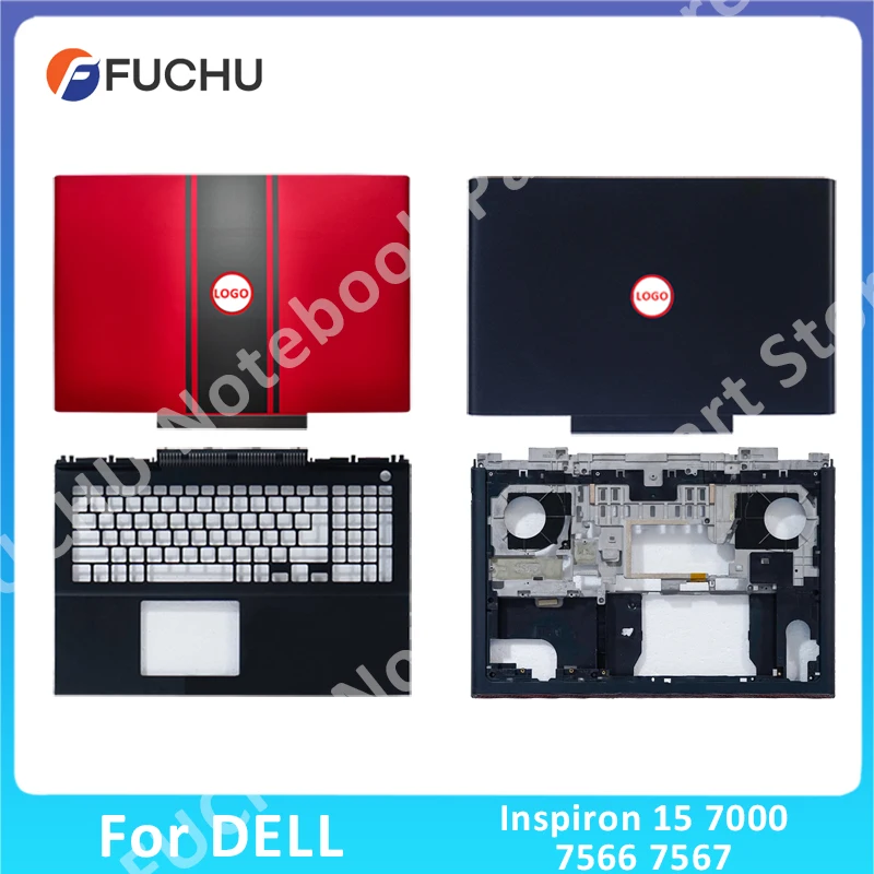 

Original Top Case For DELL Inspiron 15 7000 7566 7567 Laptop LCD Back Cover Front Bezel Palmrest Bottom Case Air Outlet