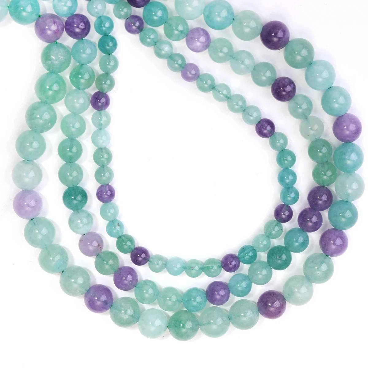 Natürliche mehrfarbige Fluoritperlen, runde Edelsteinperle für die Schmuckherstellung, DIY-Halskette, Armband, Zubehör