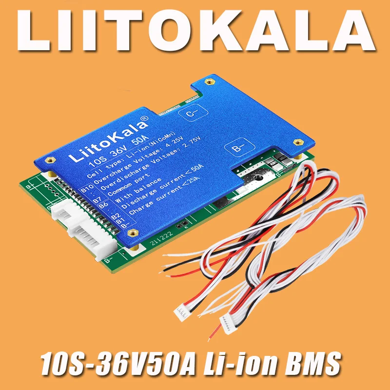 LiitoKala 10S-36V50A-BMS 10 Series 36V Li-ion Battery Protection Plate