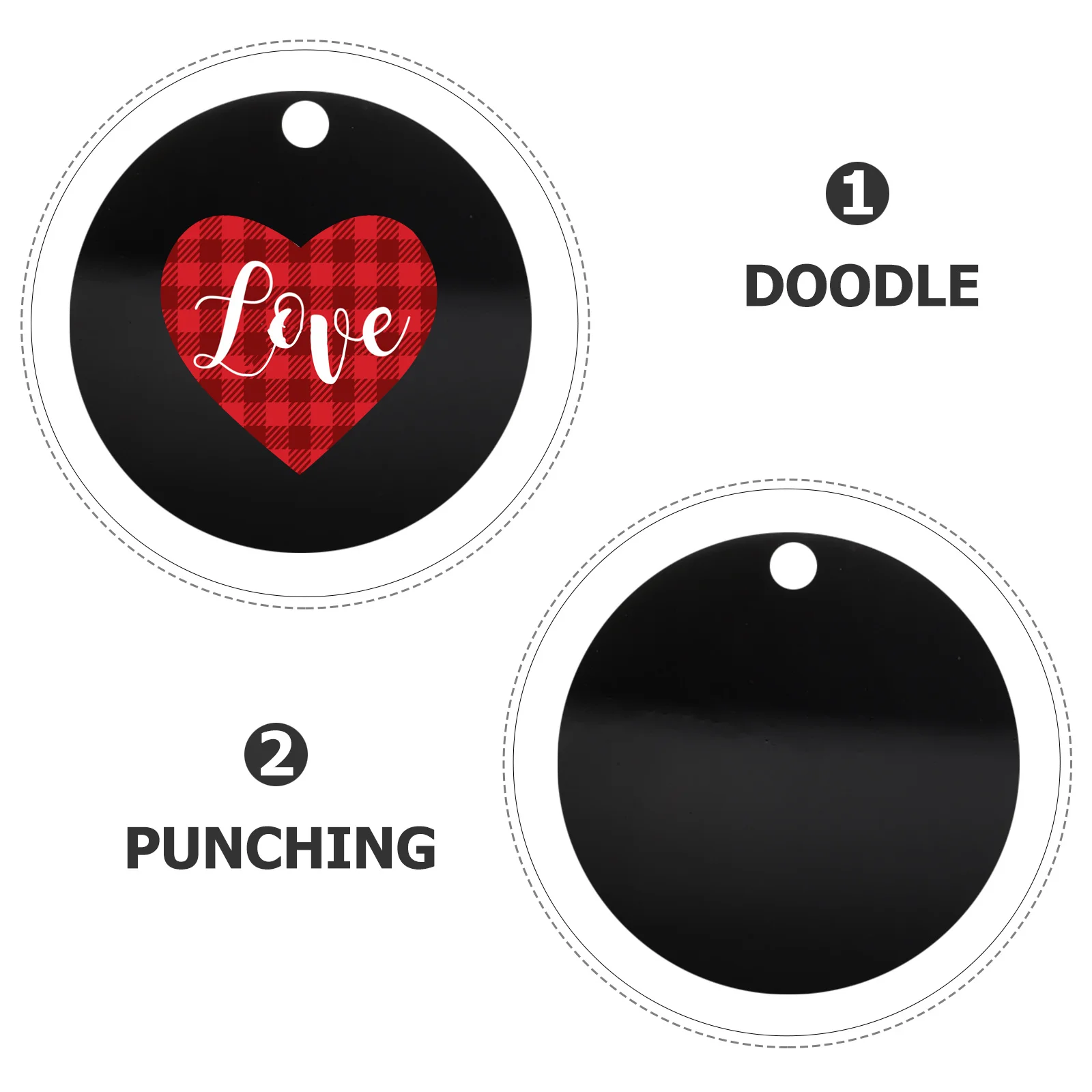 

30Pcs Black Acrylic Blanks Round Double-Sided Discs DIY Craft Supplies Keychain Blanks Decorative Accessories Blank Rounds