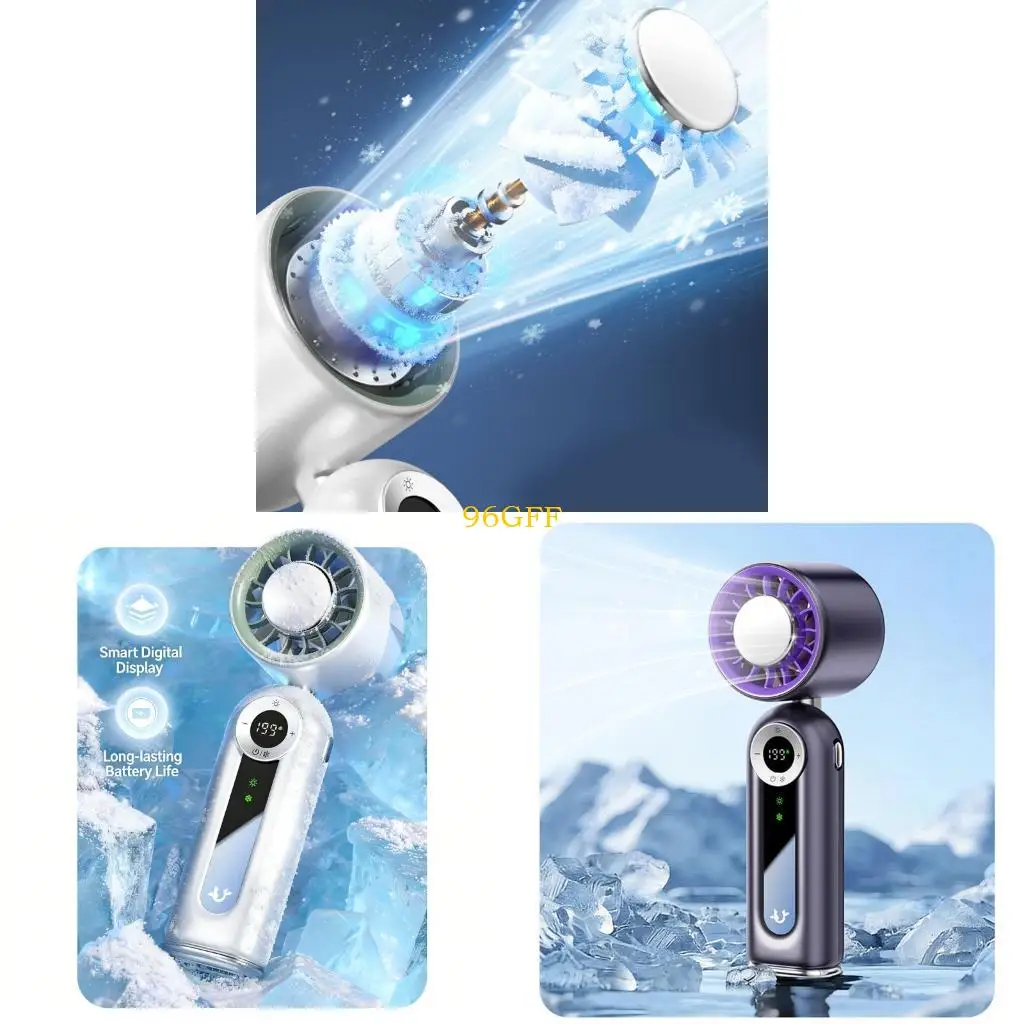 

96GF Folding Handheld Fan 4000mAh Quiet Desk Fan Outdoor Cooling Device Pocket Size ABS Texture Suitable for Purse and Bag