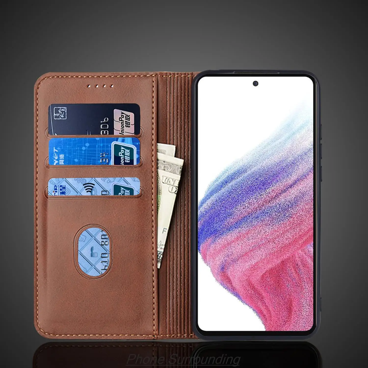 Magnetic Attraction Cover Leather Case for Samsung Galaxy A73 5G Flip Case Card Holder Holster Wallet Case Fundas Coque
