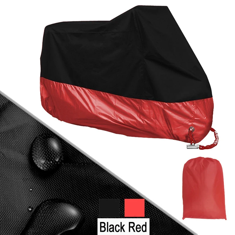 Ganzjahres-Motorradabdeckung, silberfarben, schwarz, Sonne, reflektierend, wasserdicht, staubdicht, UV-Schutz für Moto Scooter M bis 4XL 2025 – Detail 15