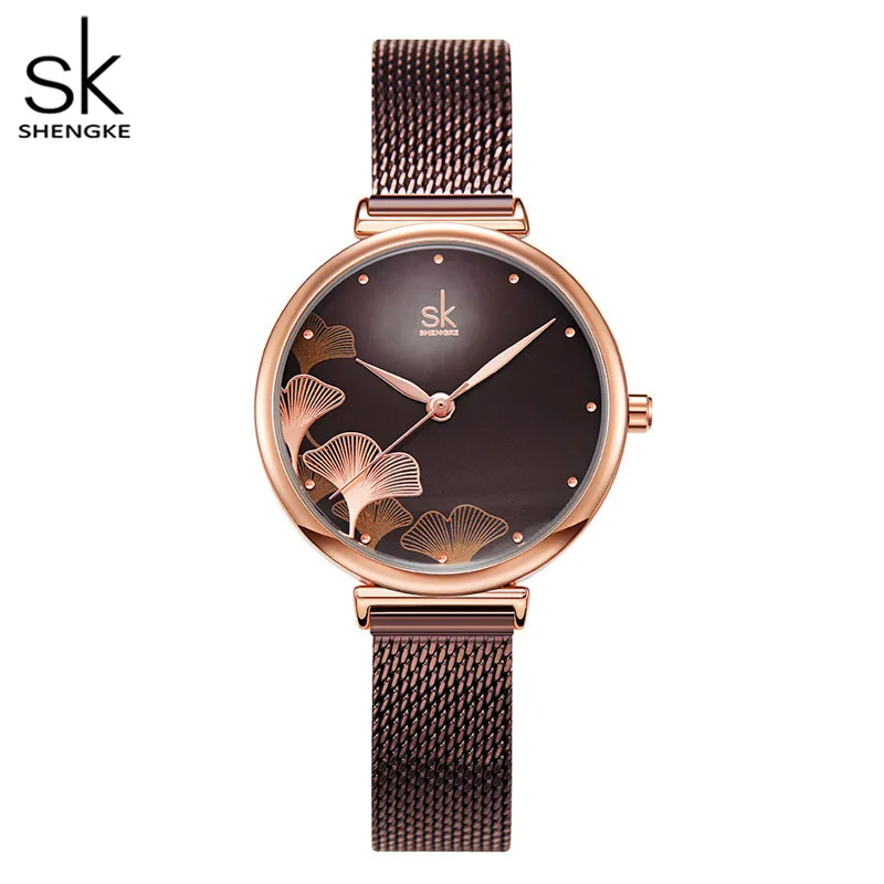 Shengke Originale Design Woman Watches Fashion Lucky Clover Fashion Women\'s Quartz Wristwatches Top Luxury Elengent Female Clock