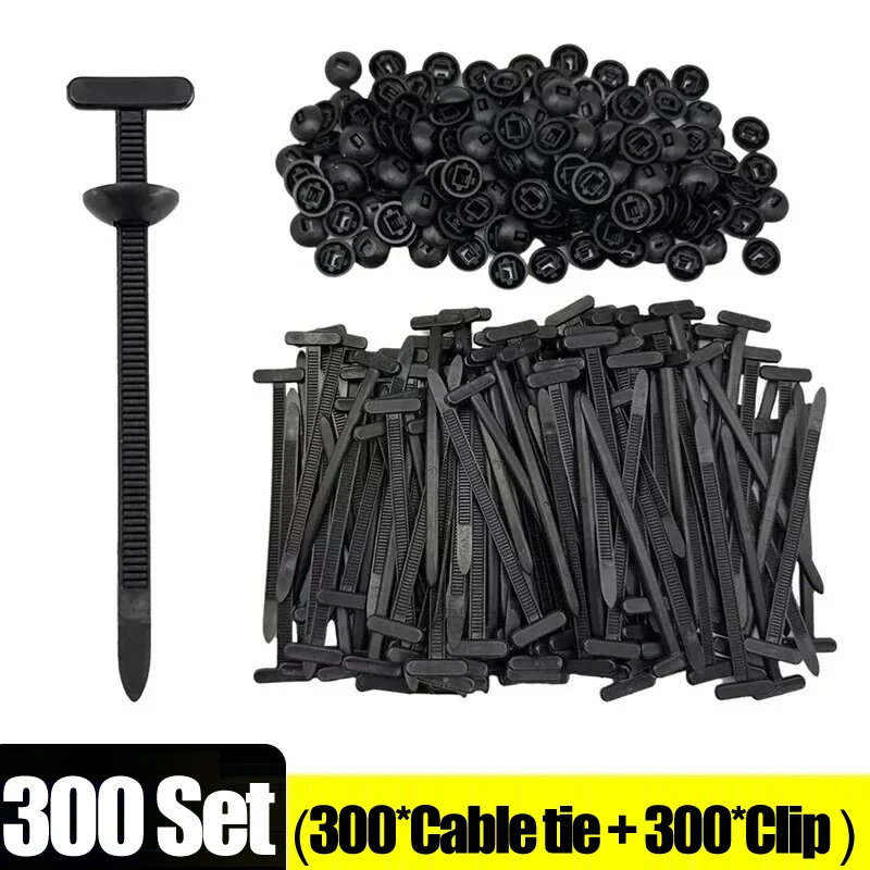 1000-1set Self-locking Universal Nylon Cable Tie Buckle Heavy Duty Zip Ties with Pin & Button Car Daily Repair Fastening Strap