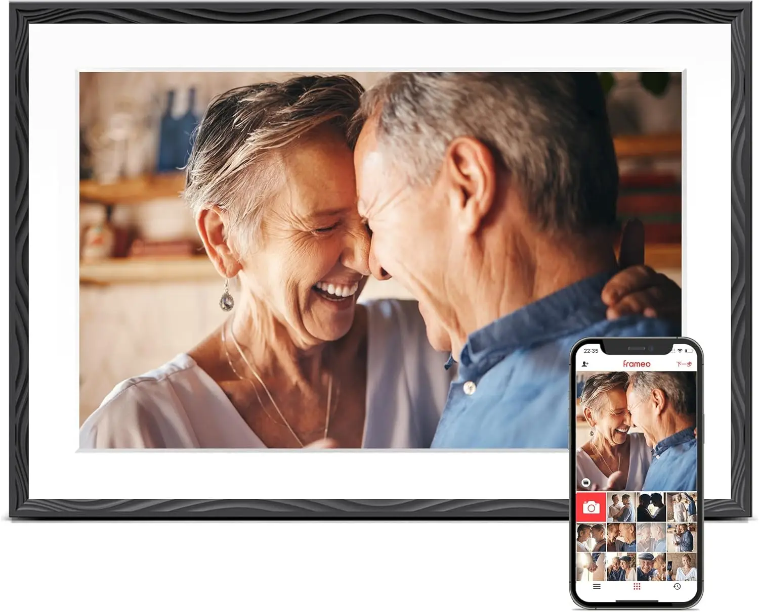 10.1'' WiFi Digital Picture Frame, 1280x800 HD Touch Screen, 32GB, Auto-Rotate, Wall Mountable, Instant Sharing via App, Perfect Gift for Mom