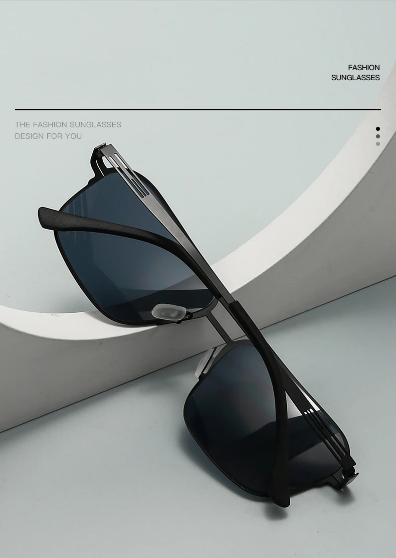Modische Herren-Sonnenbrille aus Edelstahl mit doppeltem Fass, ultraleicht, hochwertig, sonnenblockierende Sonnenbrille mit großem Rahmen 5129 – Detail 5