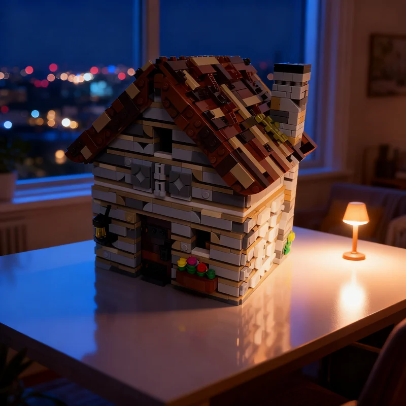 

2080 деталей MOC: Старинный каменный замок-дом, модель для сборки, креативный подарок, декор для демонстрации, премиум-класс, для взрослых и детей, для дома и офиса