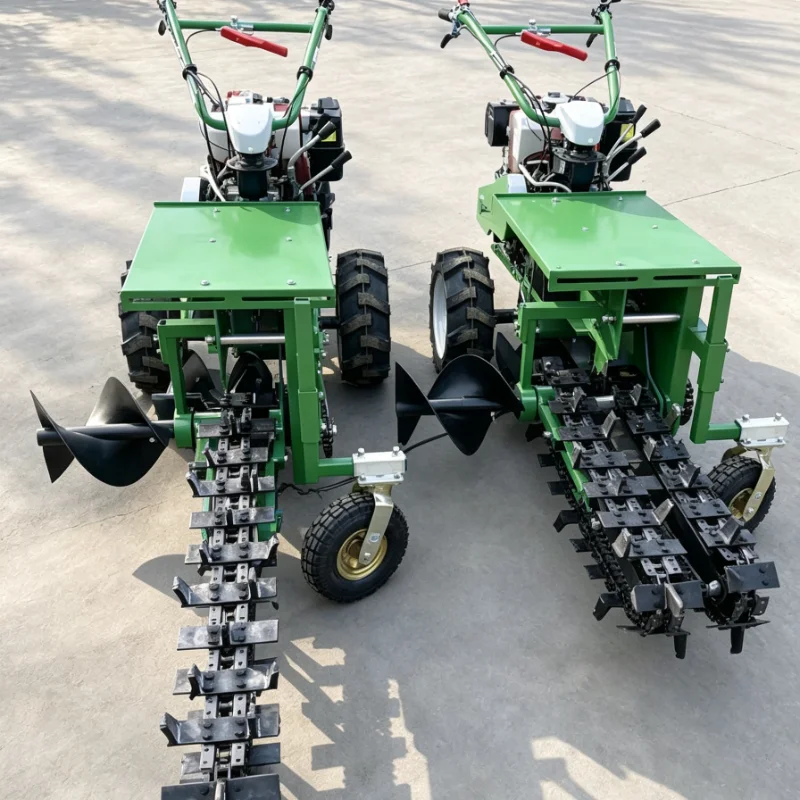 Walk Behind Trencher Diesel For Agricultural Farm Cable Laying Irrigation Drainage Portable Trenching Machine