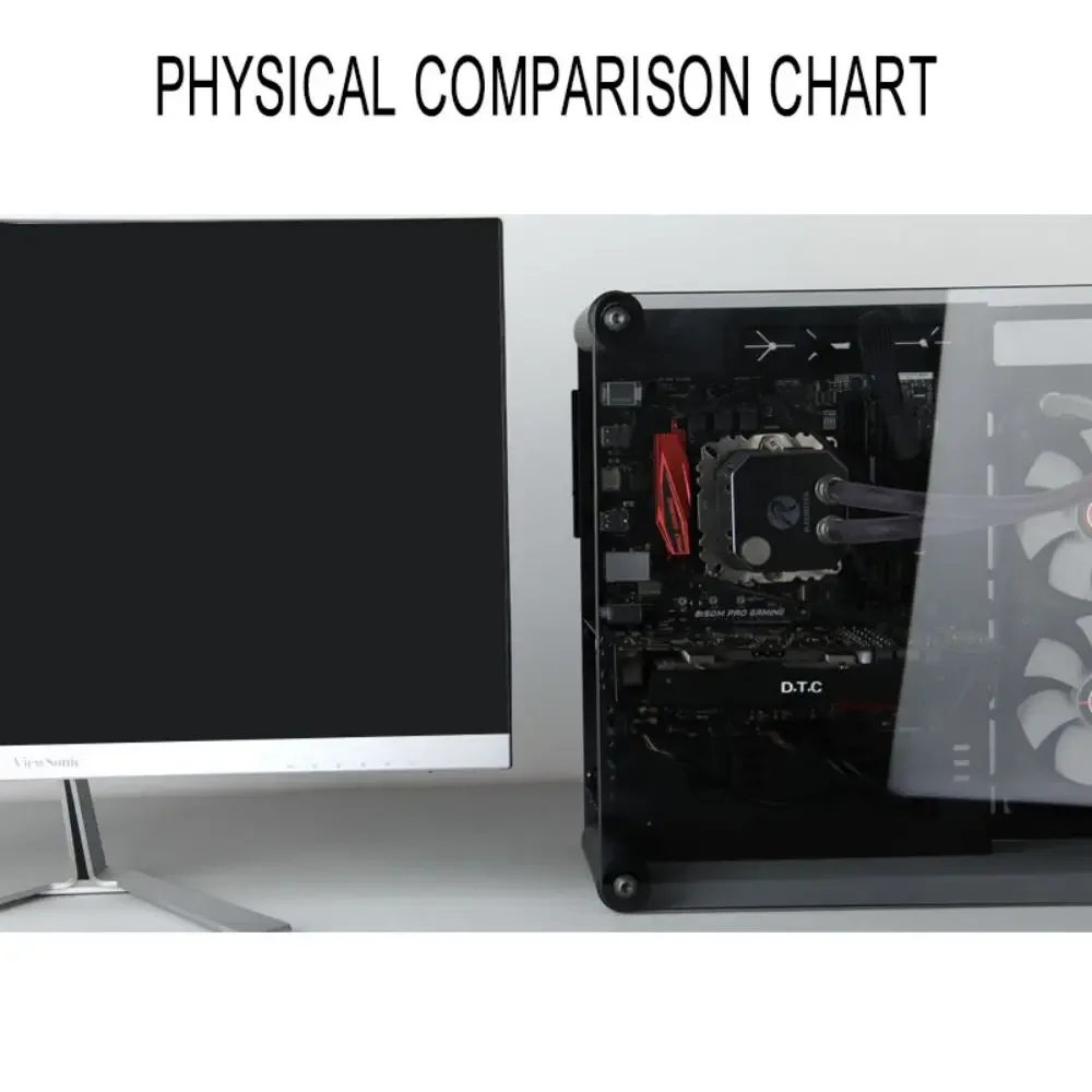 MATX Acrylic Transparent Computer Case Gamer Player DIY Barebone System Micro ATX PC Case