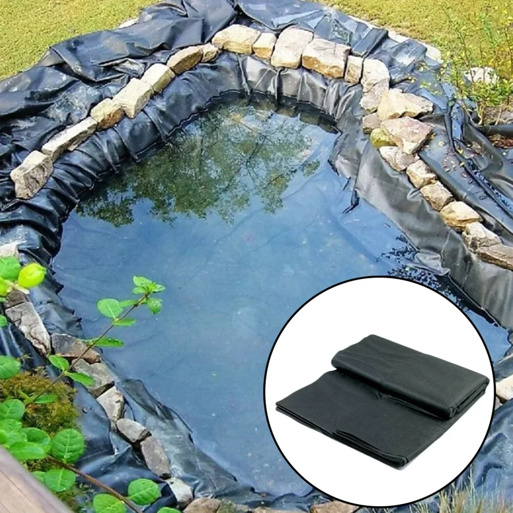 Fish Pond Liner Pond Membrane Reinforced Waterproof Black Clearance Durable Flexible Garden Liner Cloth PE Membrane