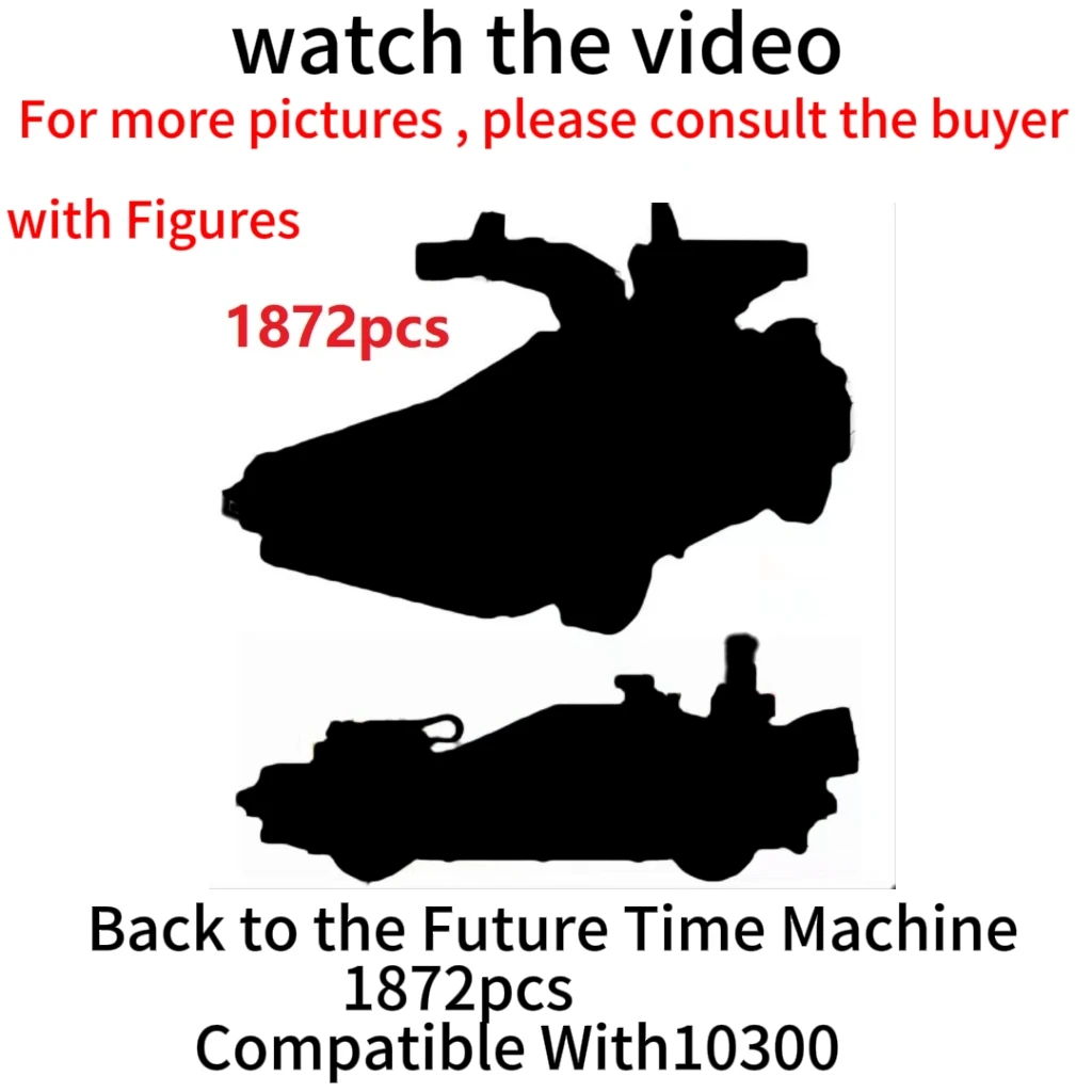 NEW Back to the Future Time Machine Compatible 10300 Building Blocks Car Bricks Construct Christmas And Birthday Gifts