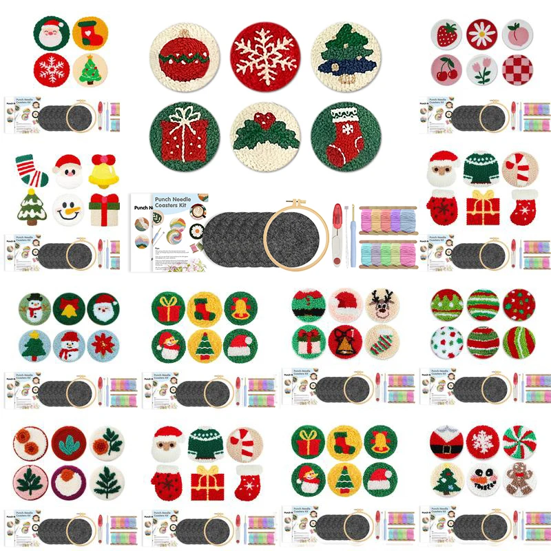 SDOYUNO Punch Needle Coaster Starter Kits With Pattern Punch Needle ...