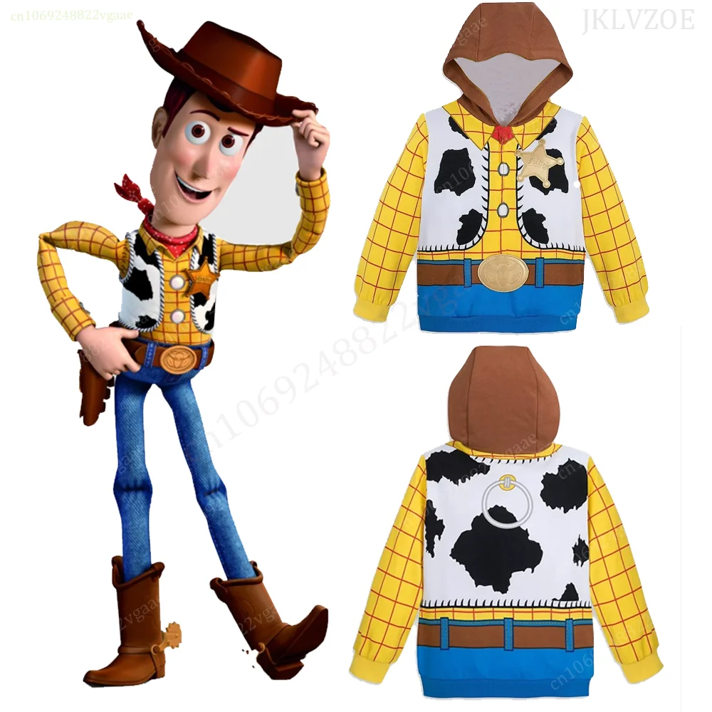 Toy Story Hoodie Kids Men Girls Boys Cartoon Children Long Sleeve Coat Cosplay Woody Cowboy Pullover Sweatshirt Buzz Lightyear