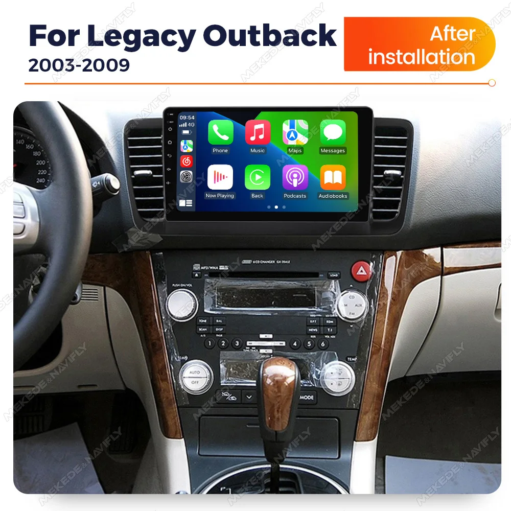 Navifly Android 14 2GB+32GB Multimedia Player For Subaru Outback 3 Legacy 4 WIFI+4G BT GPS DAB Carplay Head Unit Android Auto