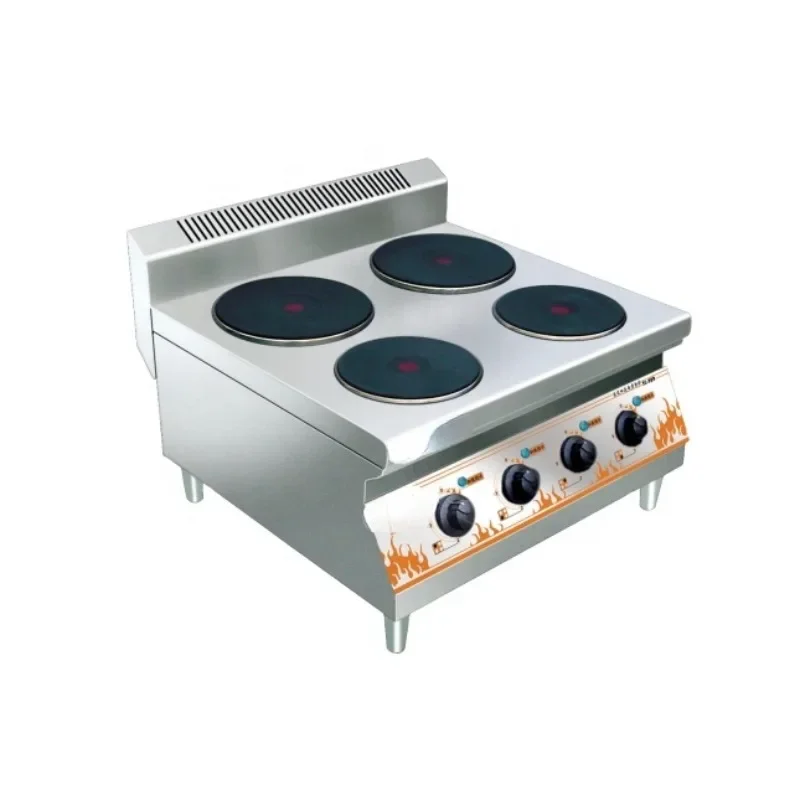 Stainless steel commercial electric table top 4 hot plate cooker TC-909