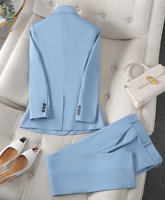 Cross-border Amazon Hot Sale Autumn and Winter Women's Professional Suit Long Pants Two-piece Formal Suit Work Clothes Manufactu