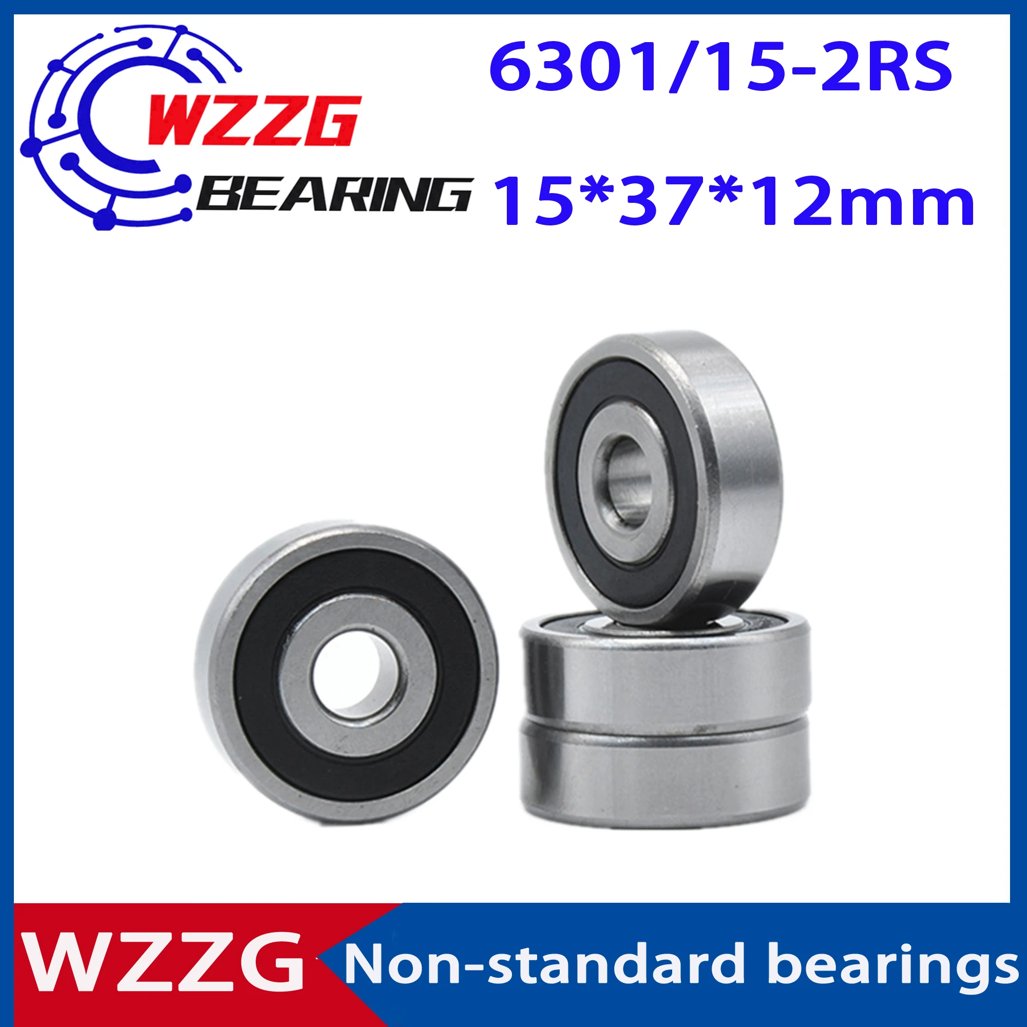 WZZG 6301/15-2RS(4PCS) High Quality Non-standard Bearings 15*37*12 mm Deep Groove Ball Bearings