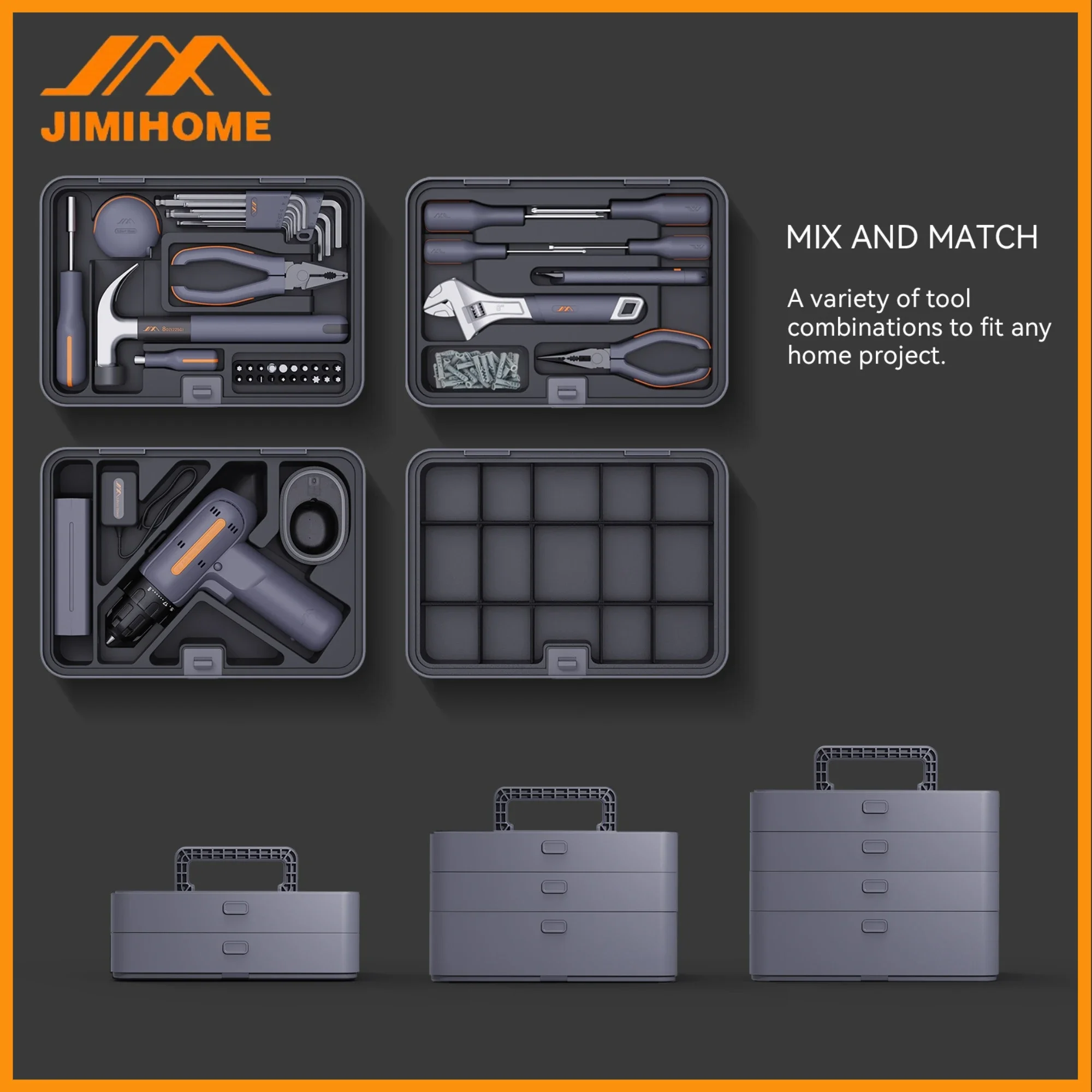 

Xiaomi JIMIHOME X4-ABCD Home Combination Tool Box Layered Free Combination for DIY Hand Tools and Home Repair Tools