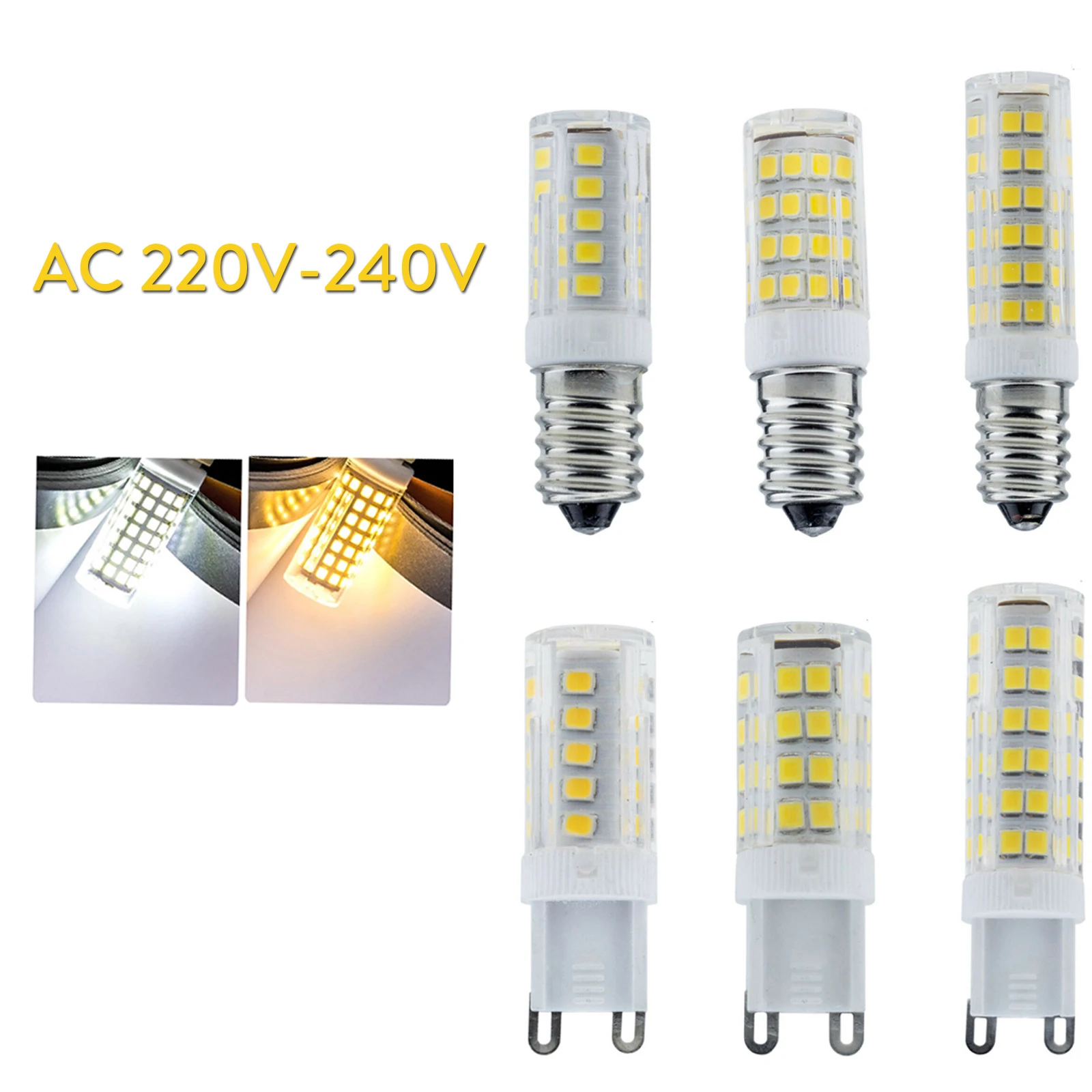 Led Bulb Lamp G4 G9 E14 5w 8w 12w Cob 45w For Not 220v Glass Lamps Ceramic Replace Dimmable Brightness Capsule Lights White Cool