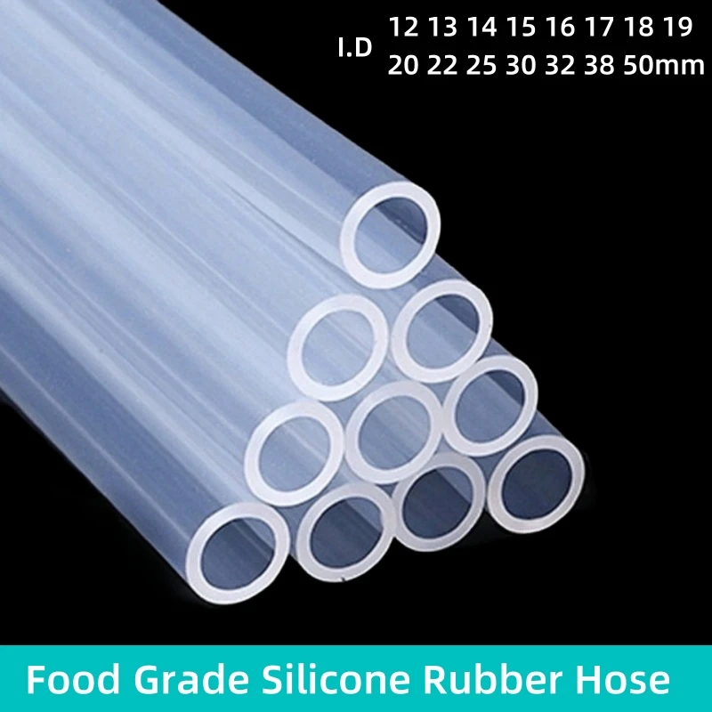 

Food Grade Transparent Silicone Rubber Hose ID12 13 14 15 16 17 18 19 20 22 25 30 32 38 50mm Nontoxic Tasteless High Temperature