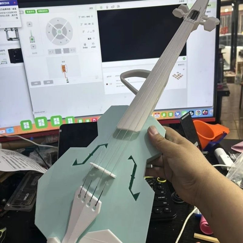 4/4 Violin 3D Printing Creative Violin Children's Beginners Practice Violins Entry Level Stringed Instruments No Bow and Case