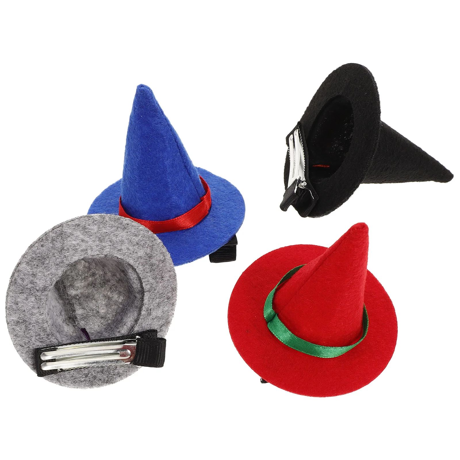 

4 Pcs Witch Hat Barrettes Mini Hats Decorations Halloween for Crafts Witches Bulk Hair Clips