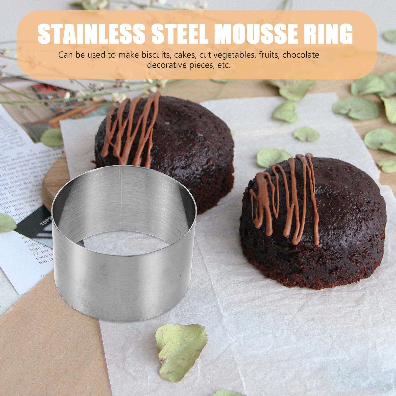 

4 Pcs Stainless Steel Mousse Mold Baking Rings for Cookies Bake Cooking Pastry Molds Circles