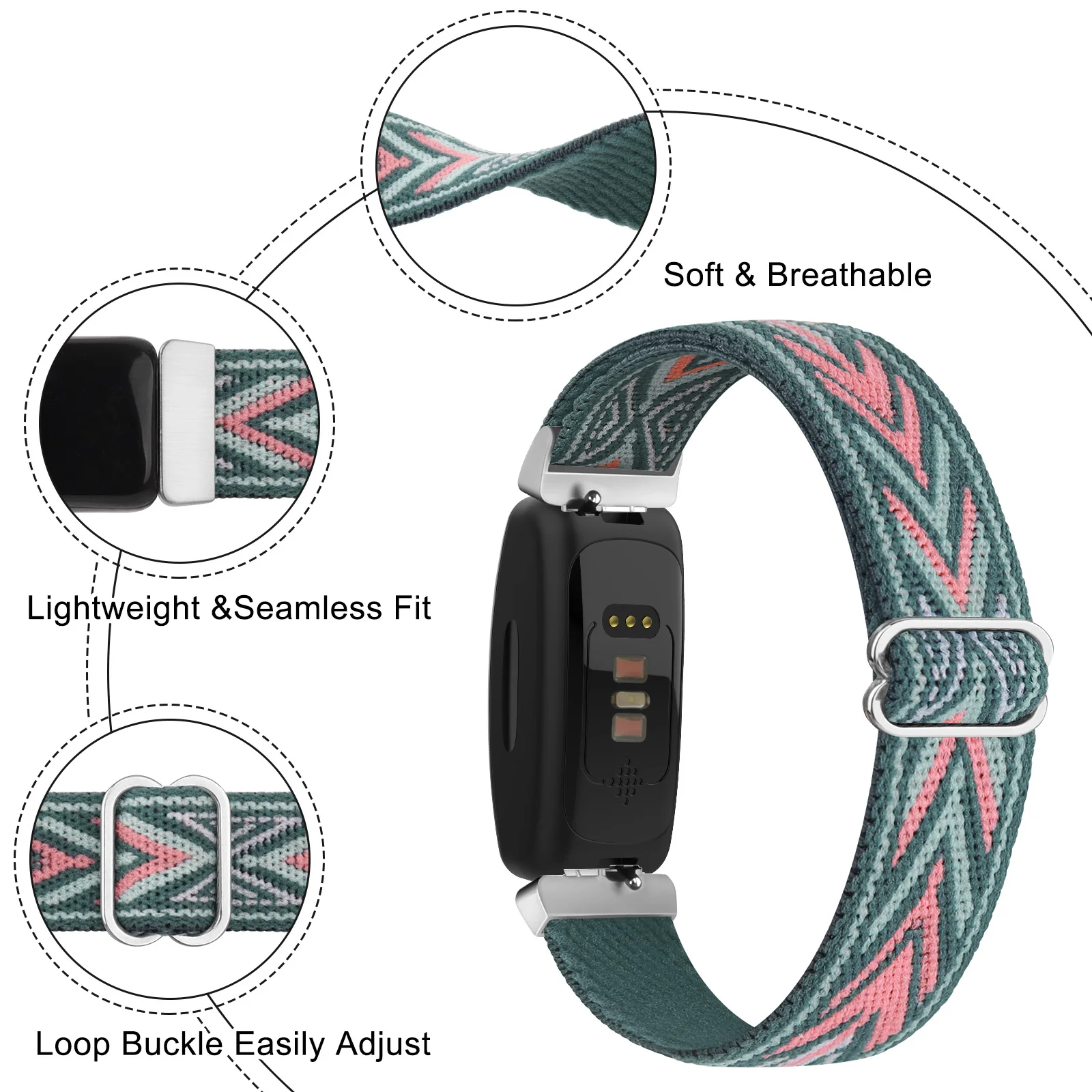 Elastic Woven Strap for Fitbit inspire 2/inspire HR Band Watchband Bracelet for Fitbit inspire ACE 2/ACE3 Strap Wristband correa