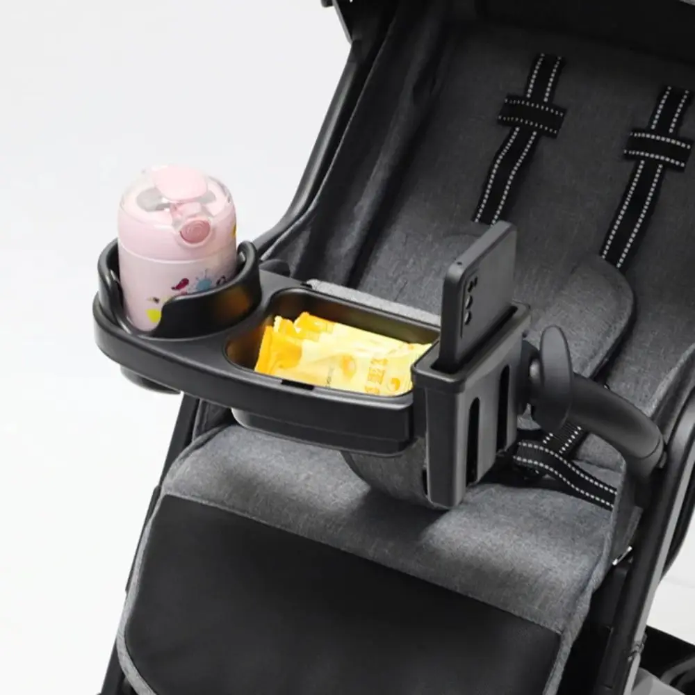 Universal Stroller Snack Tray 3 in 1 Stroller Cup Holder with Phone Holder Flexible Arms Grip Stroller Tray Attachment Organizer - view 4