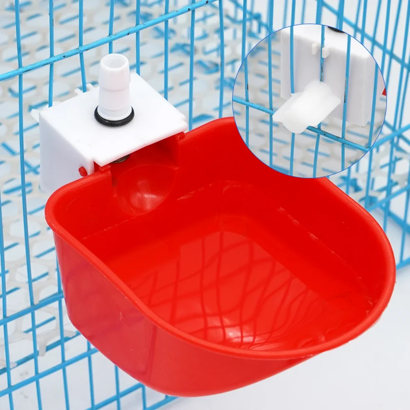 2pcs Chicken Watering Bowl Plastic Poultry Waterer Cups Automatic Drinker Hanging Backyards for Chicks Duck Goose Quail