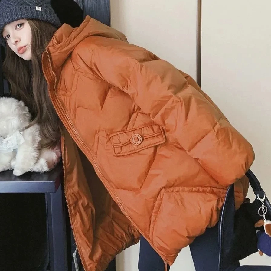 Doudoune femme 2026 nouveau duvet de canard blanc léger version coréenne ample hiver mi-longue chaud manteau à capuche femme Parker