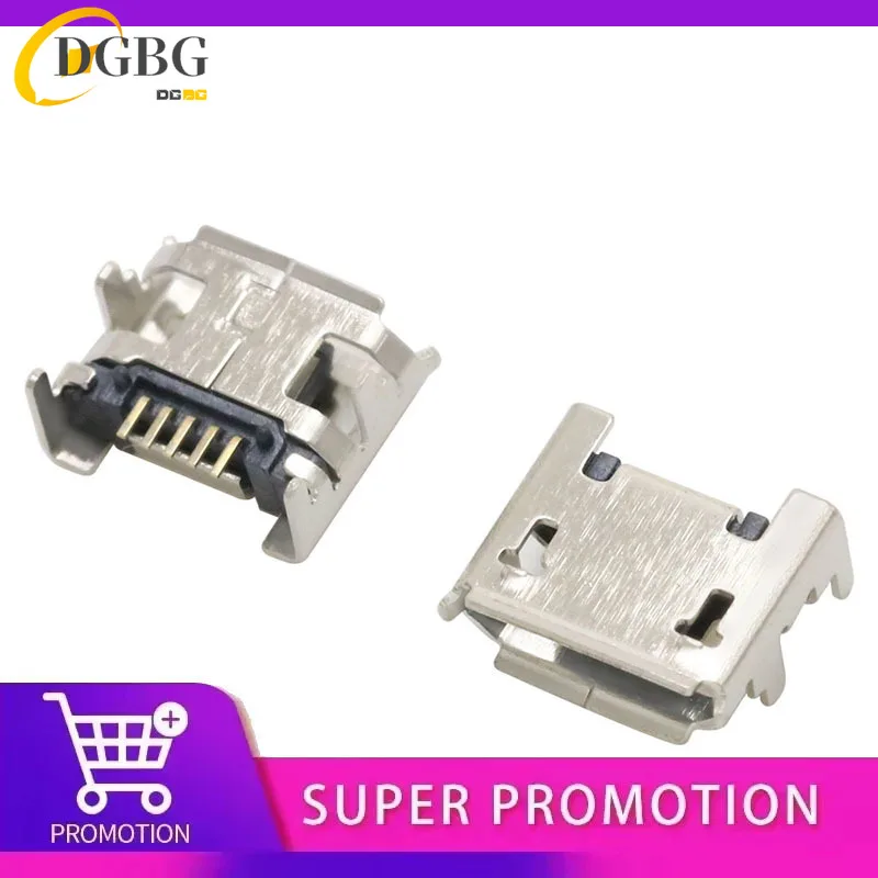 5Pin Micro USB Connector Female Port Jack Solder Plug SMD SMT Android Phone Data Charging Socket 5P Micro USB DIY Repair Adapter
