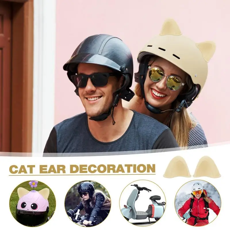 Helmets Flair Universal Cat Ears Helmets Decoration Self Adhesive Cute Decoration For Ski Helmets Motorcycle Helmets Accessories