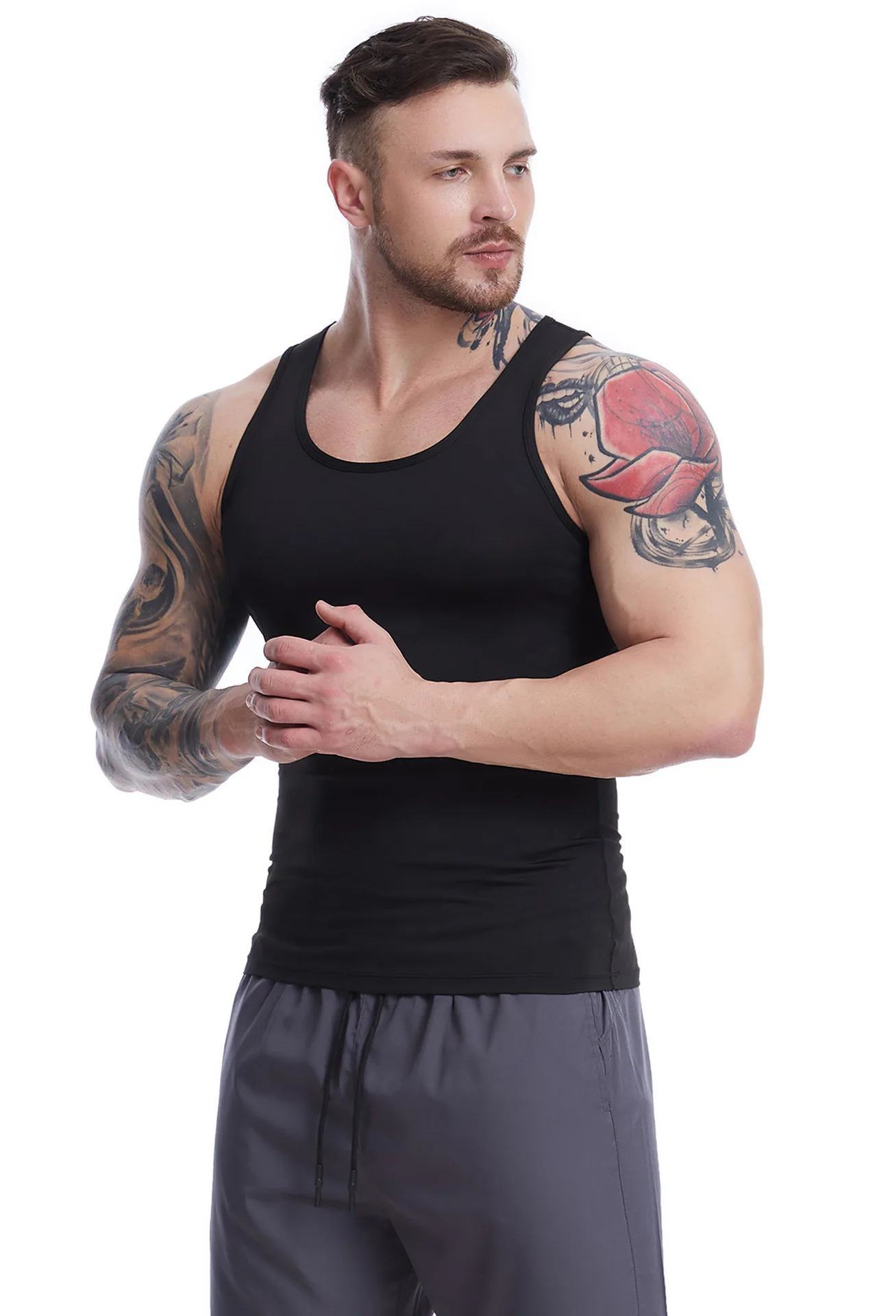 Männer Sport Gym tragen Weste Hemden ärmellose T-Shirts Ernte Top Fitness Sportswear Laufen Workout Joggings Kleidung weiß schwarz