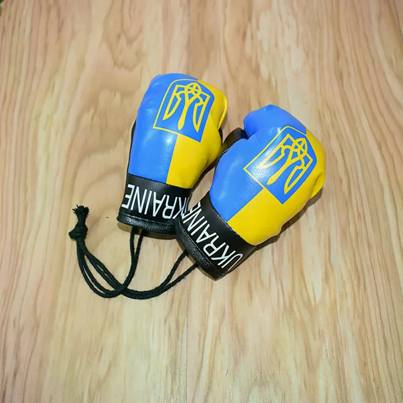 Ukraine National Flag Boxing Gloves Keychains, Hanging Pendant Accessories For Bag And Car, Gift For Sports Fans And Collectors