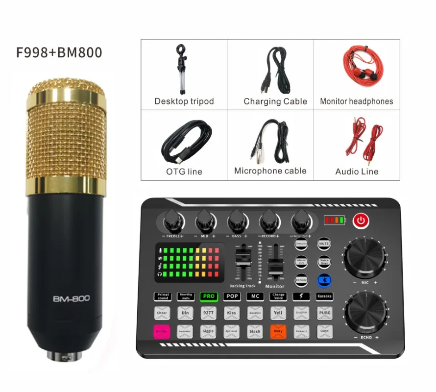 

BM800 with F998 Set of English Compatible with Multi-platform Live Mobile Phone Computer Universal