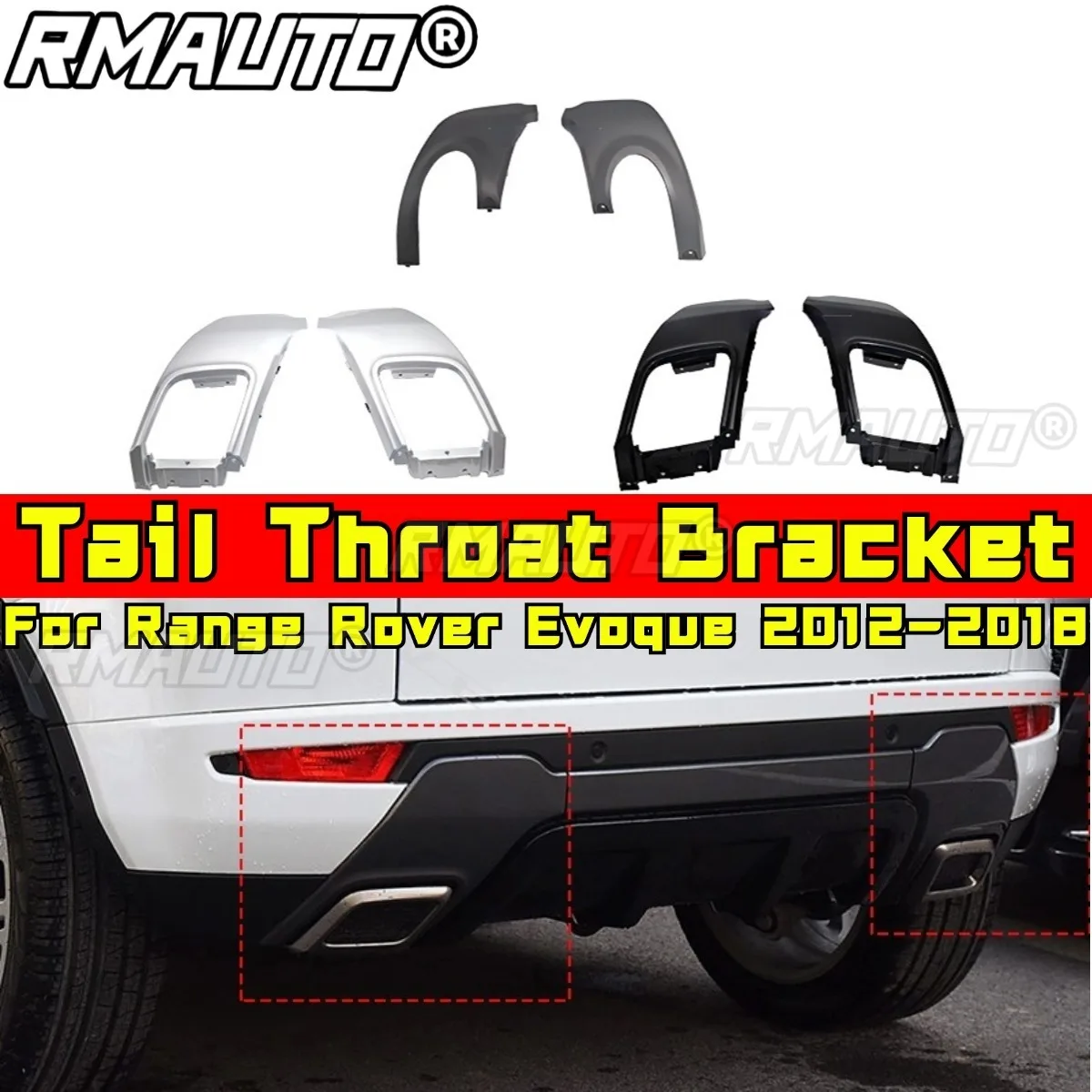 

For Range Rover Evoque 2012-2018 Chin Body Kit Tail Throat Bracket Car Rear Tail Light Cover Lamp Shell Exterior Accessories