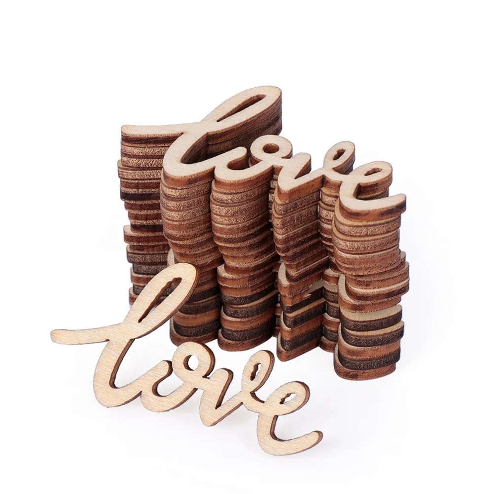 

50pcs Wooden Cutouts For Crafts Wood Diy Ornament Home Decor Wooden Pieces Craft Accessories Handicraft Supplies
