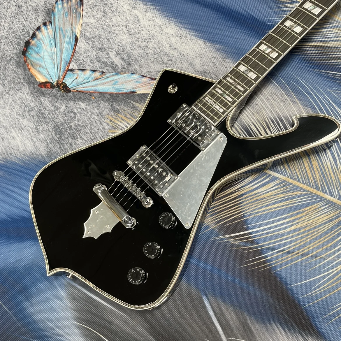 

6-string black electric guita, with rosewood fingerboard comfortable for long playing sessions guitars,heavy metal rock guitarra