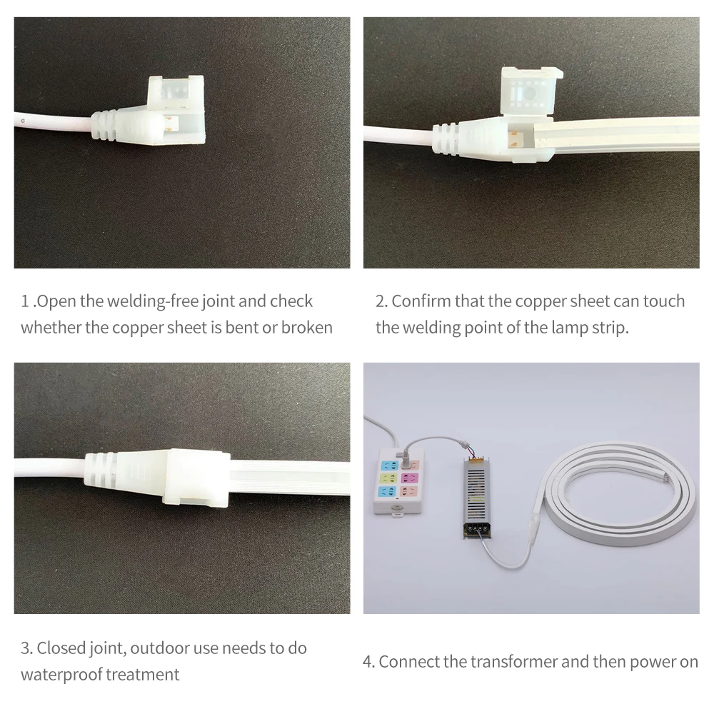 12V/24v Non-Welding LED Connect Wire Neon LED Strips Mid Connection Connectors Flexible LED Strip Installation Accessories