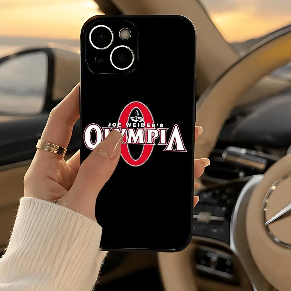 Funda para Teléfono con Logotipo M-Mr. Olympia, Negra, Resistente, Mate, Antigolpes, para iPhone 13/14/15/16/17 Pro Max